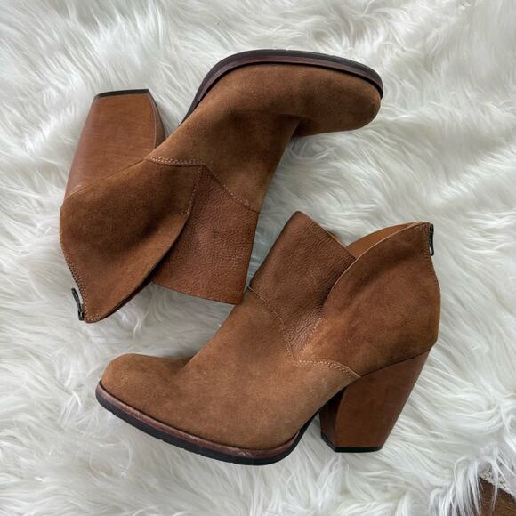 Kork-Ease | Women’s Castaneda Suede & Leather Bootie Rust Boots Heels K42626 10 - Picture 2 of 10